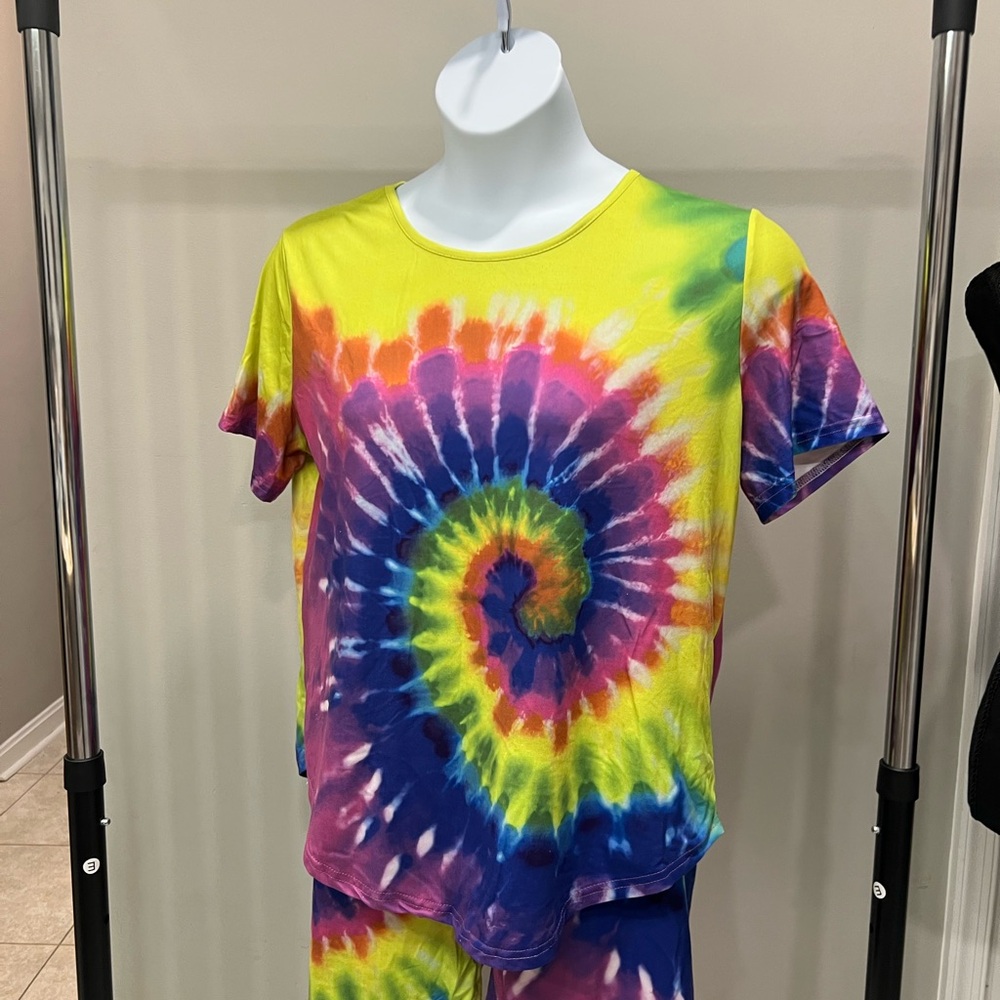 Colorful Tie-Dye Shirt and short set